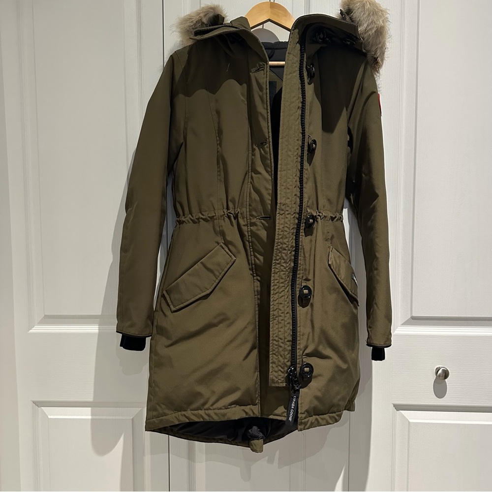 Canada Goose Olive Parka with Fur Trim - Picture 8 of 12